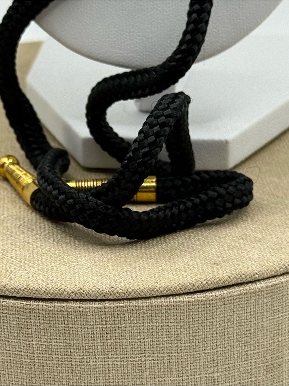 Gold Shield Pendant Bolo Tie Necklace - Black Cord - Picture 4 of 6